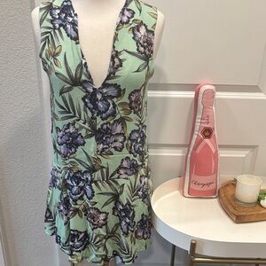 EUC Alice + Olivia Mint and Purple Floral Dress